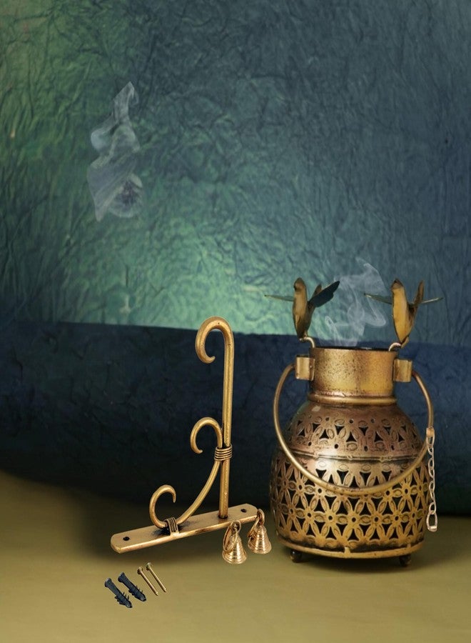RusticDior Hanging Bird Tealight Candle Holder with Bracket, Bells and Nails, Metal Wall Mounted Tealight Holder for Decor - Image 4